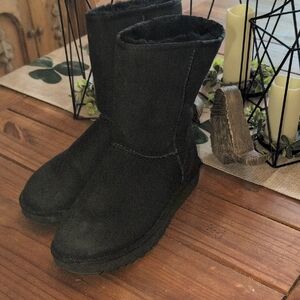 Black Suede Winter Boots